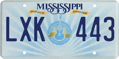 MS license plate LXK443