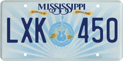 MS license plate LXK450
