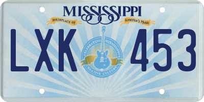 MS license plate LXK453