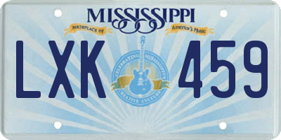 MS license plate LXK459