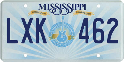 MS license plate LXK462