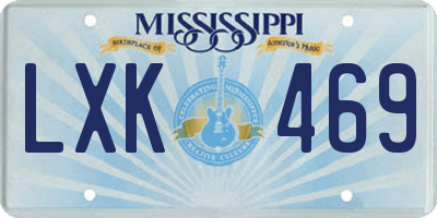 MS license plate LXK469