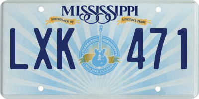 MS license plate LXK471