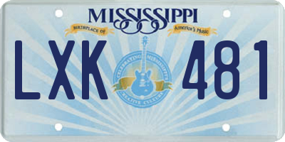 MS license plate LXK481
