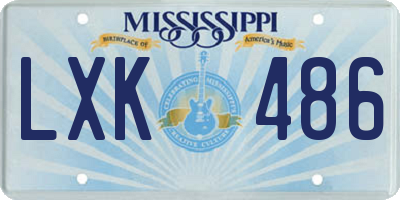 MS license plate LXK486