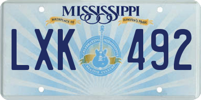 MS license plate LXK492