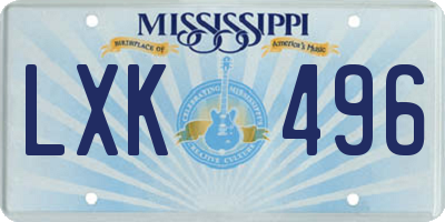 MS license plate LXK496