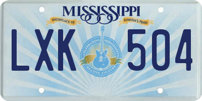 MS license plate LXK504