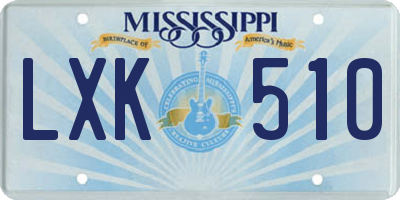MS license plate LXK510