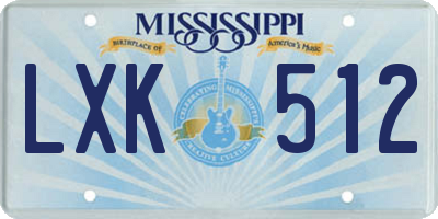 MS license plate LXK512