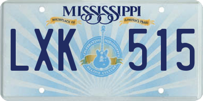 MS license plate LXK515
