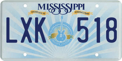 MS license plate LXK518