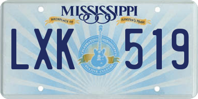 MS license plate LXK519