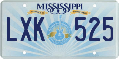 MS license plate LXK525