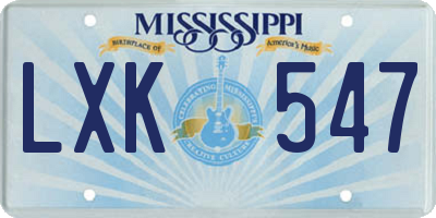 MS license plate LXK547