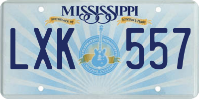 MS license plate LXK557