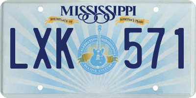 MS license plate LXK571