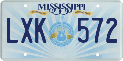 MS license plate LXK572