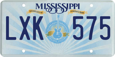 MS license plate LXK575