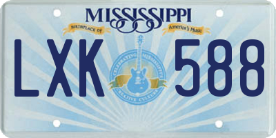 MS license plate LXK588