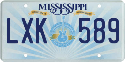 MS license plate LXK589