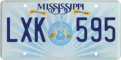 MS license plate LXK595