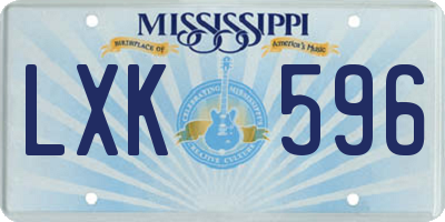 MS license plate LXK596