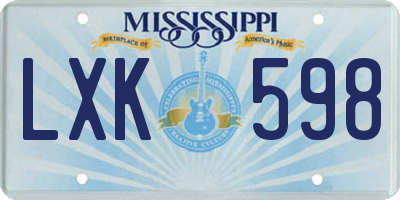 MS license plate LXK598