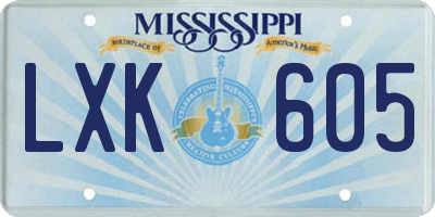 MS license plate LXK605