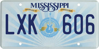 MS license plate LXK606