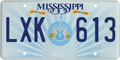 MS license plate LXK613