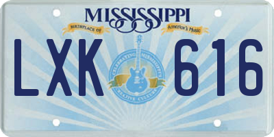 MS license plate LXK616
