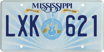MS license plate LXK621