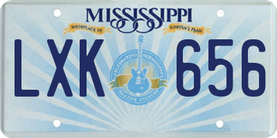 MS license plate LXK656