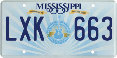 MS license plate LXK663