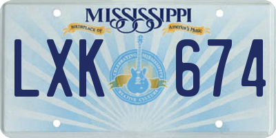 MS license plate LXK674