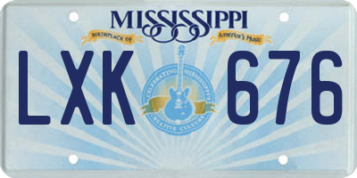 MS license plate LXK676