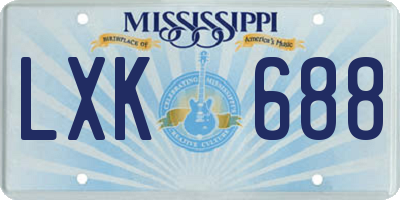 MS license plate LXK688