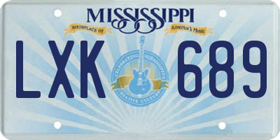 MS license plate LXK689