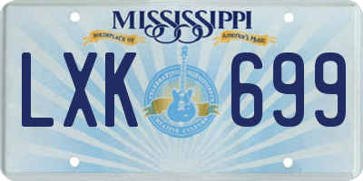 MS license plate LXK699
