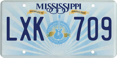 MS license plate LXK709