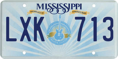 MS license plate LXK713