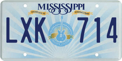 MS license plate LXK714