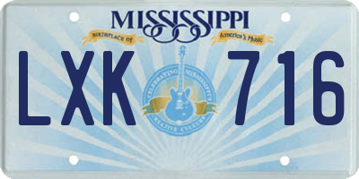 MS license plate LXK716