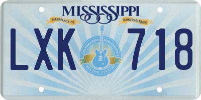 MS license plate LXK718