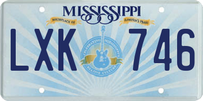 MS license plate LXK746