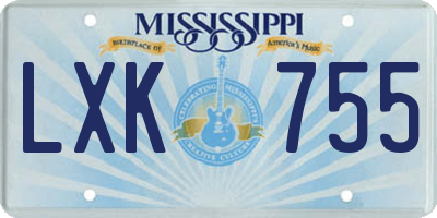 MS license plate LXK755