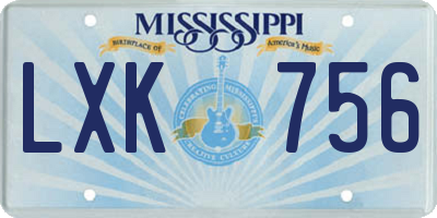 MS license plate LXK756