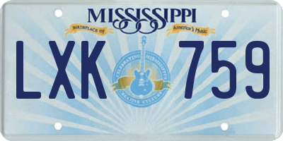 MS license plate LXK759
