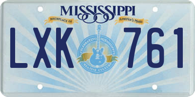 MS license plate LXK761